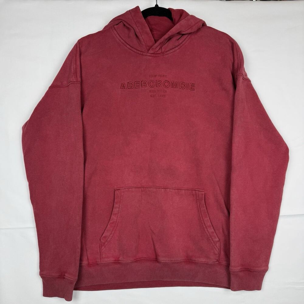 Abercrombie kids New York Hoodie Sweatshirt Unisex Size 17/18 Red Pullover
